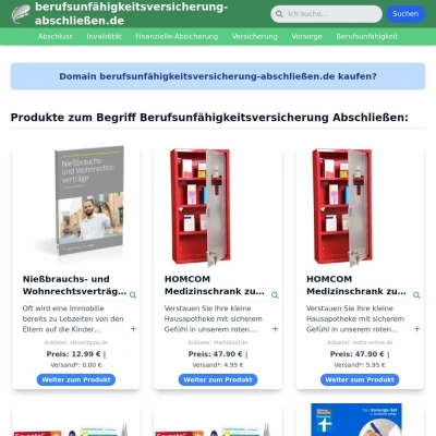 Screenshot berufsunfähigkeitsversicherung-abschließen.de