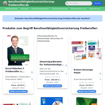 Screenshot berufsunfähigkeitsversicherung-freiberufler.de