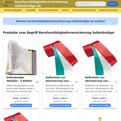 Screenshot berufsunfähigkeitsversicherung-selbständige.de