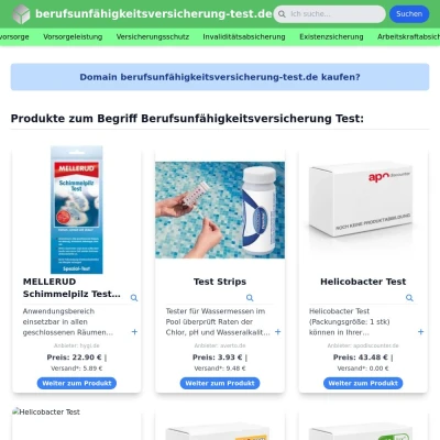Screenshot berufsunfähigkeitsversicherung-test.de