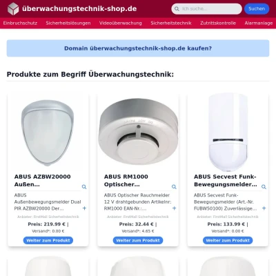 Screenshot überwachungstechnik-shop.de