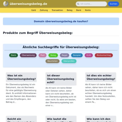 Screenshot überweisungsbeleg.de