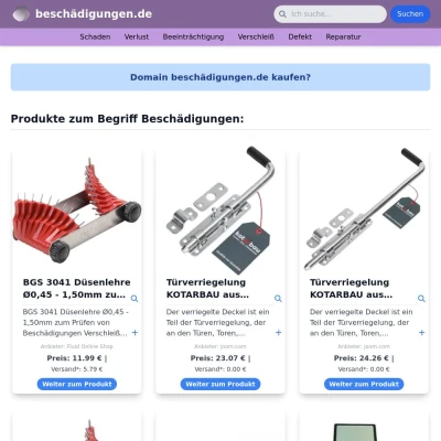 Screenshot beschädigungen.de