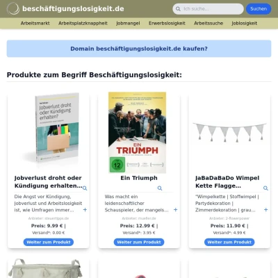 Screenshot beschäftigungslosigkeit.de