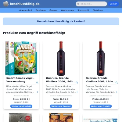 Screenshot beschlussfähig.de