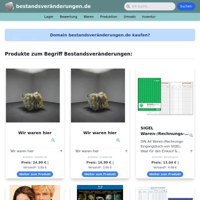Screenshot bestandsveränderungen.de