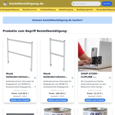 Screenshot bestellbestätigung.de