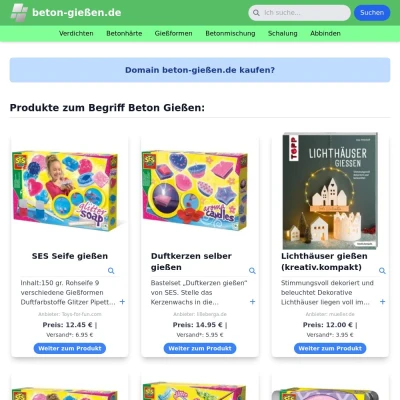 Screenshot beton-gießen.de