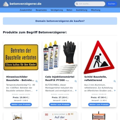 Screenshot betonverzögerer.de