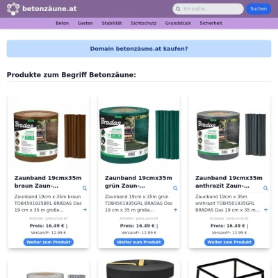 Screenshot betonzäune.at