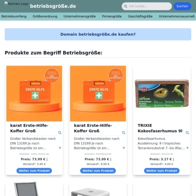 Screenshot betriebsgröße.de