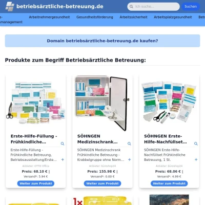 Screenshot betriebsärztliche-betreuung.de