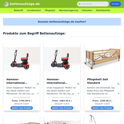 Screenshot bettenaufzüge.de