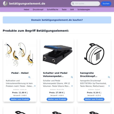 Screenshot betätigungselement.de