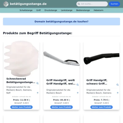 Screenshot betätigungsstange.de