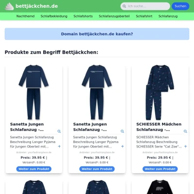 Screenshot bettjäckchen.de