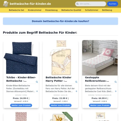 Screenshot bettwäsche-für-kinder.de