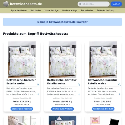 Screenshot bettwäschesets.de