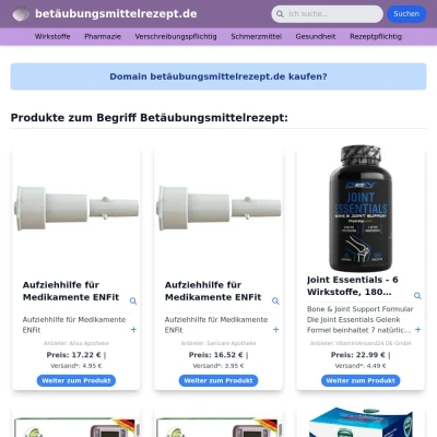 Screenshot betäubungsmittelrezept.de