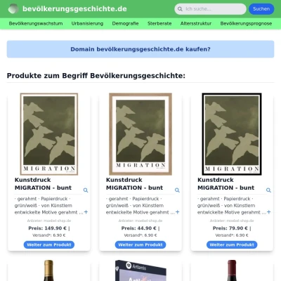 Screenshot bevölkerungsgeschichte.de