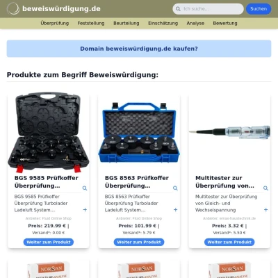 Screenshot beweiswürdigung.de