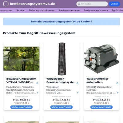 Screenshot bewässerungssystem24.de