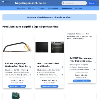 Screenshot bügelsägemaschine.de