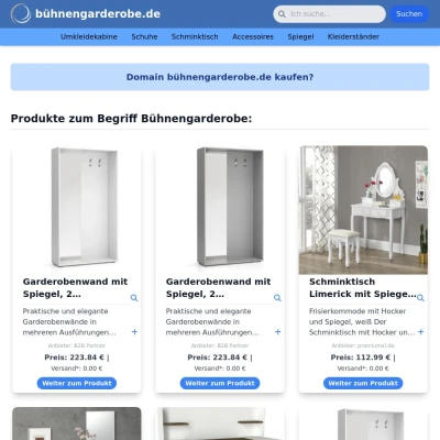 Screenshot bühnengarderobe.de