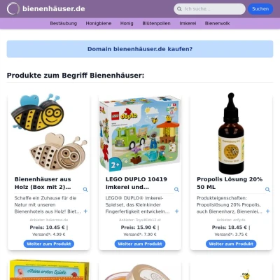 Screenshot bienenhäuser.de