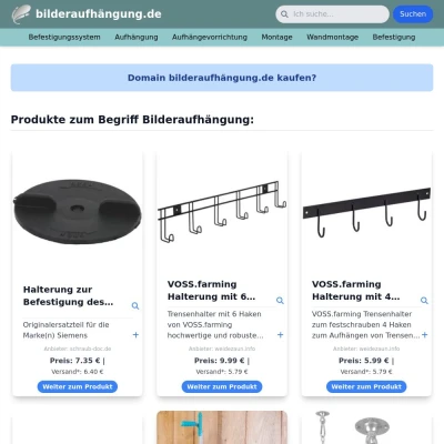 Screenshot bilderaufhängung.de