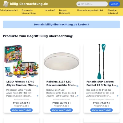 Screenshot billig-übernachtung.de