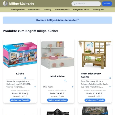 Screenshot billige-küche.de