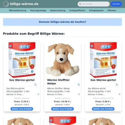 Screenshot billige-wärme.de