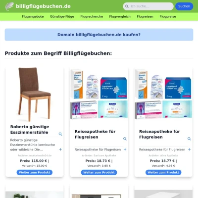 Screenshot billigflügebuchen.de