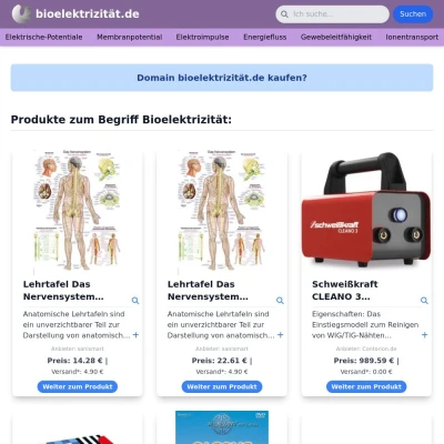 Screenshot bioelektrizität.de