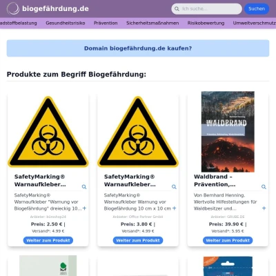 Screenshot biogefährdung.de