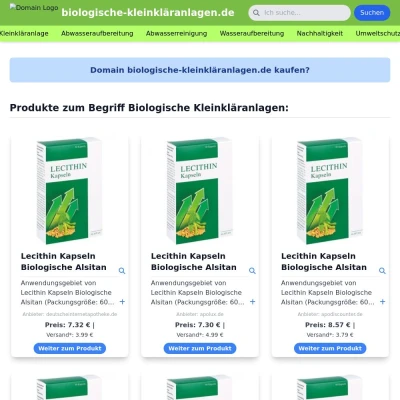 Screenshot biologische-kleinkläranlagen.de