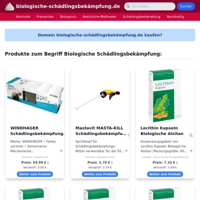 Screenshot biologische-schädlingsbekämpfung.de