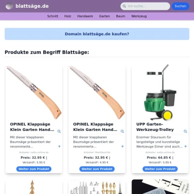 Screenshot blattsäge.de