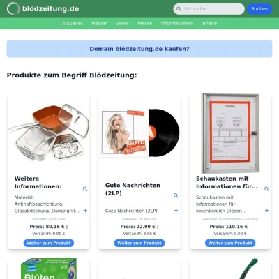 Screenshot blödzeitung.de