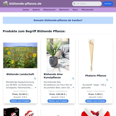 Screenshot blühende-pflanze.de