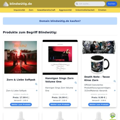 Screenshot blindwütig.de