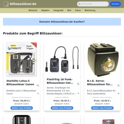 Screenshot blitzauslöser.de
