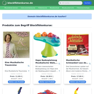 Screenshot blockflötenkurse.de