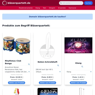 Screenshot bläserquartett.de