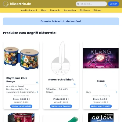 Screenshot bläsertrio.de