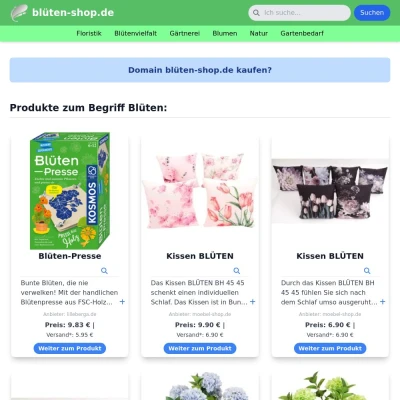 Screenshot blüten-shop.de