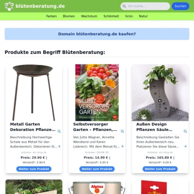 Screenshot blütenberatung.de