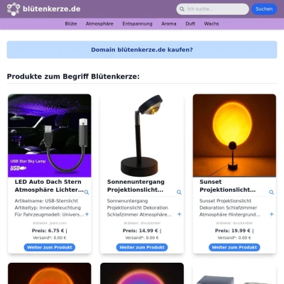 Screenshot blütenkerze.de