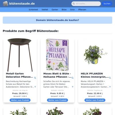 Screenshot blütenstaude.de